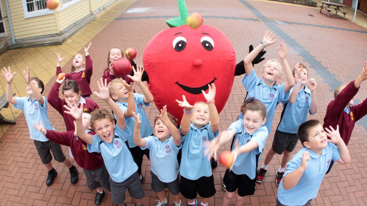 THE BIG APPLE: Children from the Spreyton Primary School have celebrated fresh fruit and vegetables at their apple festivals for the past 14 years. Picture: File photo