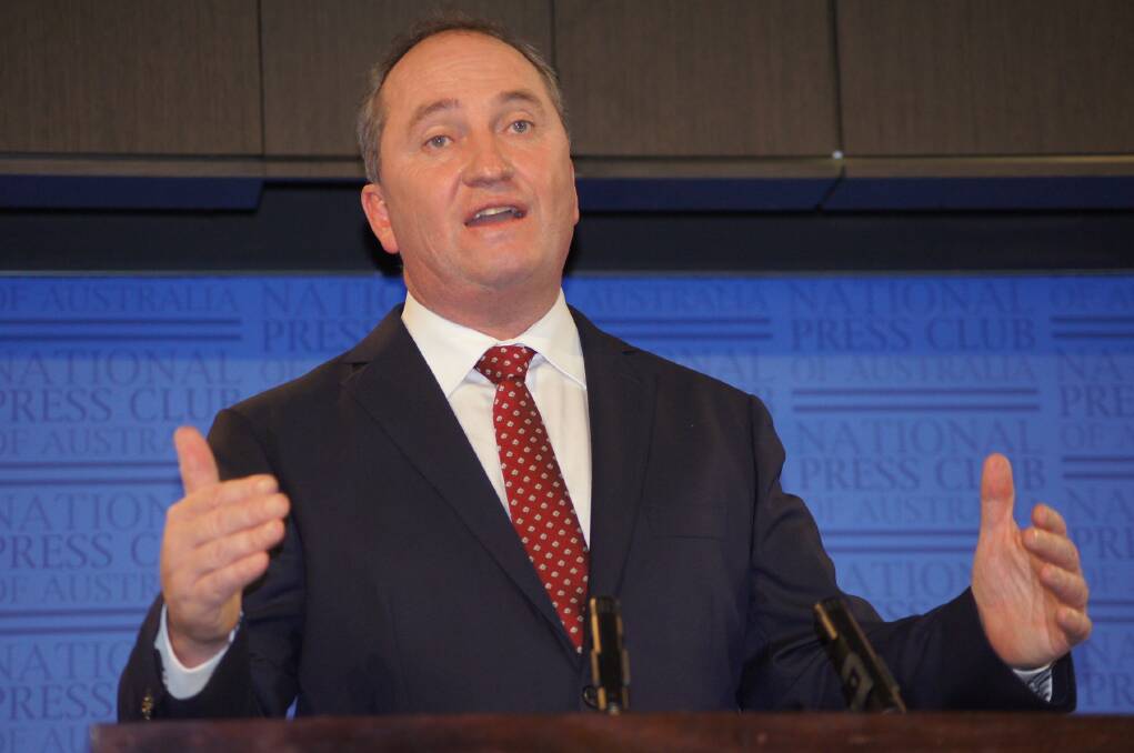 PRESSURE ON: Agriculture and Water Resources Minister Barnaby Joyce under pressure over the APVMA relocation.