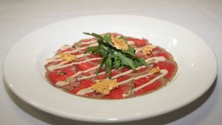 EAT UP: Harvey Beef will be under the spotlight for the first entree as beef carpaccio with French truffle, rocket salad and Cipriani dressing.
