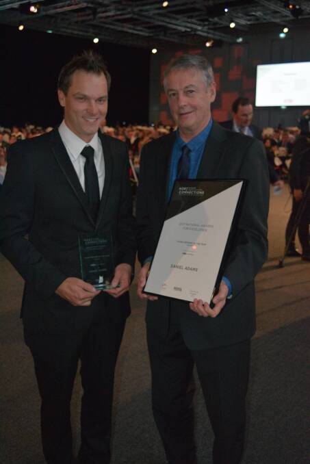 Young Grower of the Year winner, Daniel Adams, Victoria with Dow AgroSciences' horticulture business manager, John Gilmour.