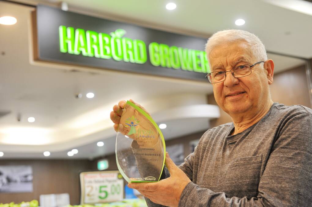 TOP STORE: Harbord Growers Market owner Dominic Gerace, Balgowlah, with the Sydney Markets Fresh Awards Greengrocer of the Year Award.
