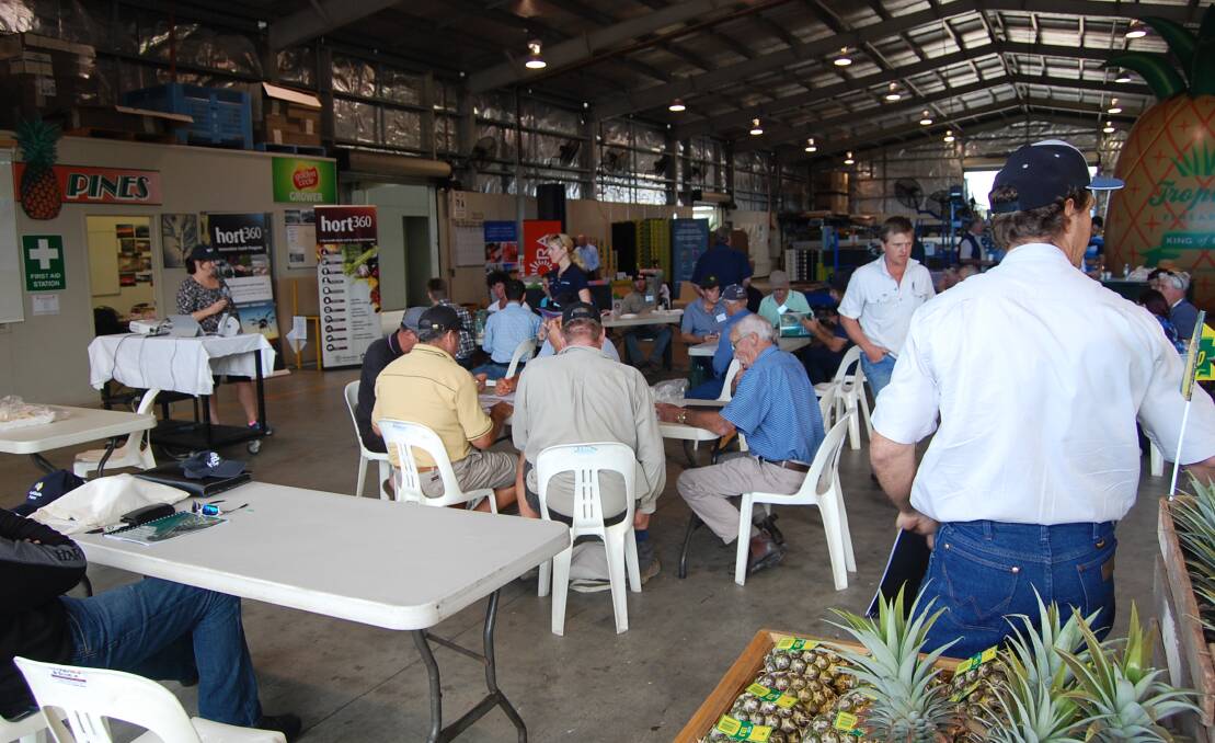 TRAINING TIME: Growers get ready to take part in a diuron training workshop at the field days.