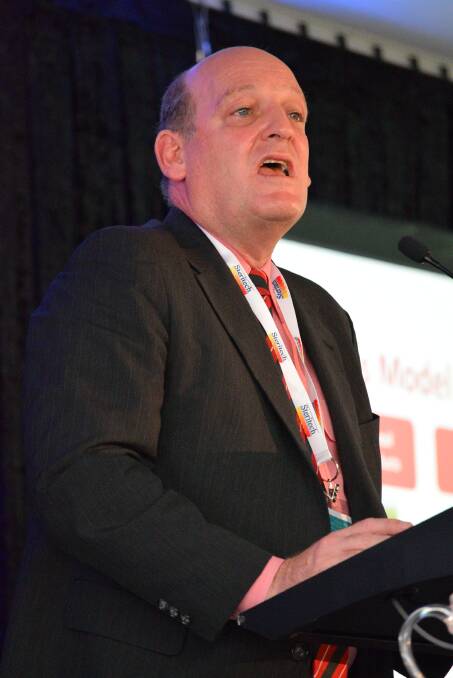 BUY IN: Elders CEO, Mark Allison, speaking at last year's National Horticulture Convention on the Gold Coast where he outlined the company's intentions to invest in agriculture.  
