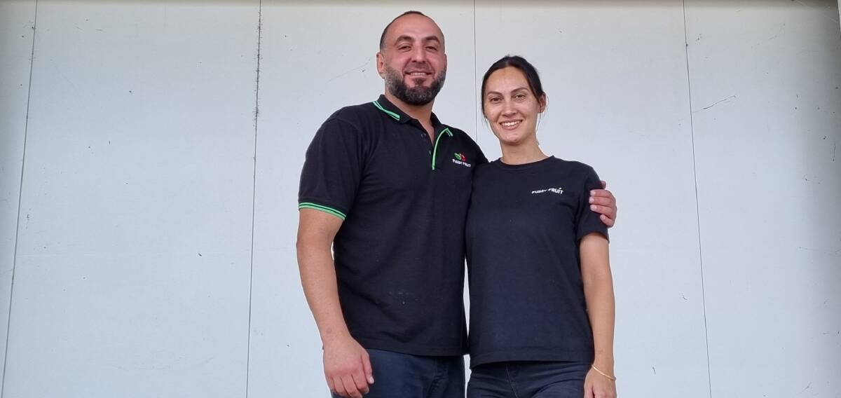 Fussy Fruit husband and wife team, Salar and Marienelle Morsali, Brisbane, who aim to go above and beyond for their customers. Picture supplied