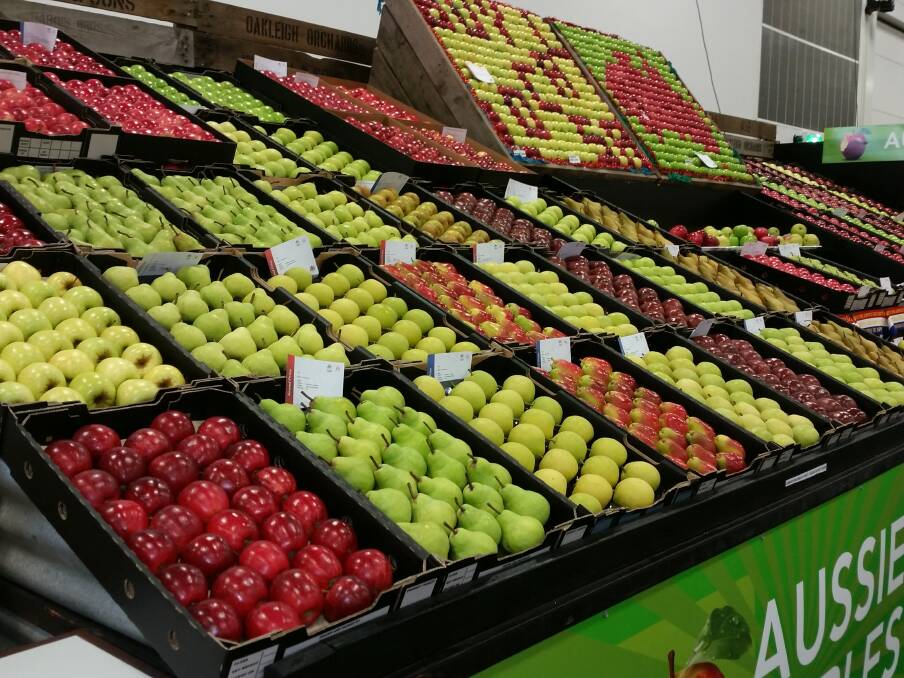 BIG SPREAD: The apple and pear display acts as an information tool to inform the public about the range of varieties grown throughout South Australia. 