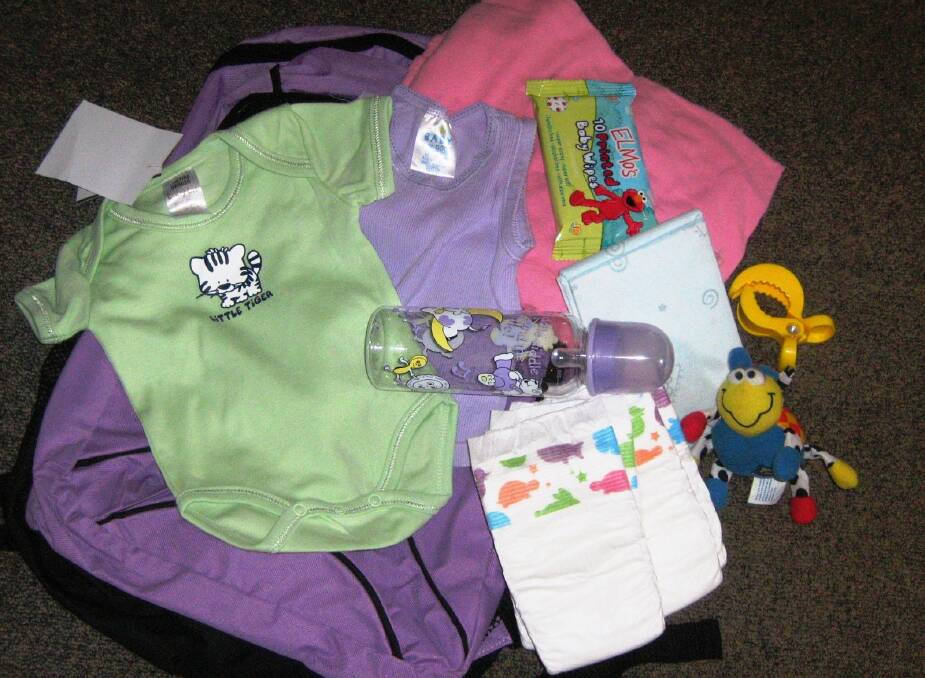 A baby backpack contains all the essentials for little ones.