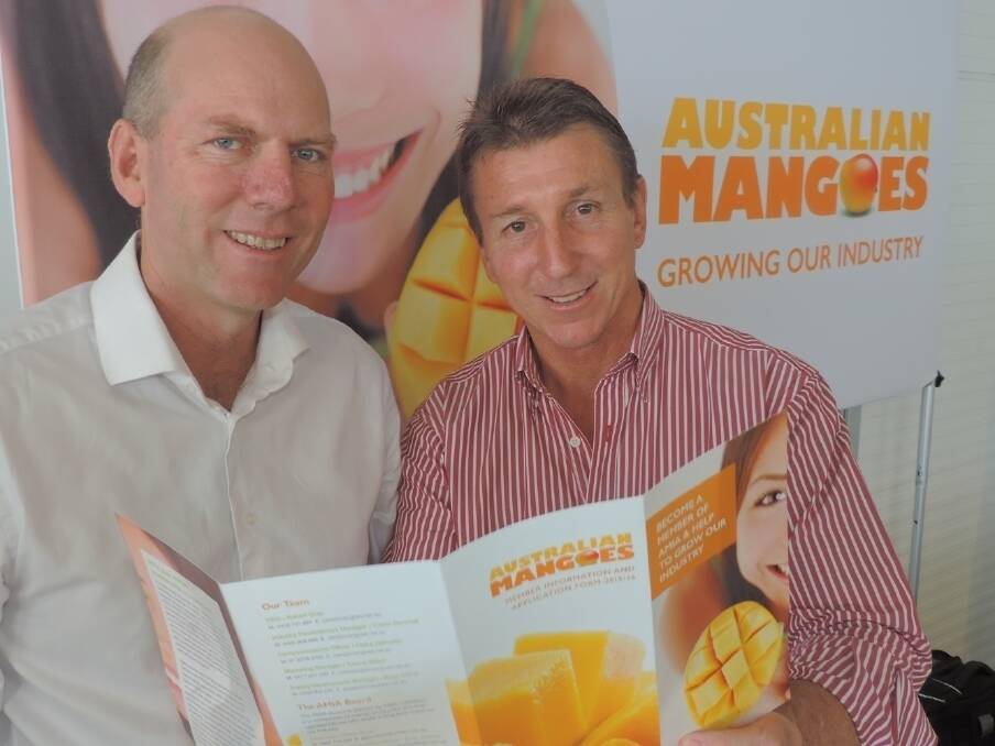Australian Mango Industry Association CEO Robert Gray with Northern Territory minister for primary industries and fisheries, Willem Westra Van Holthe at the 10th Australian Mango Conference in Darwin. 