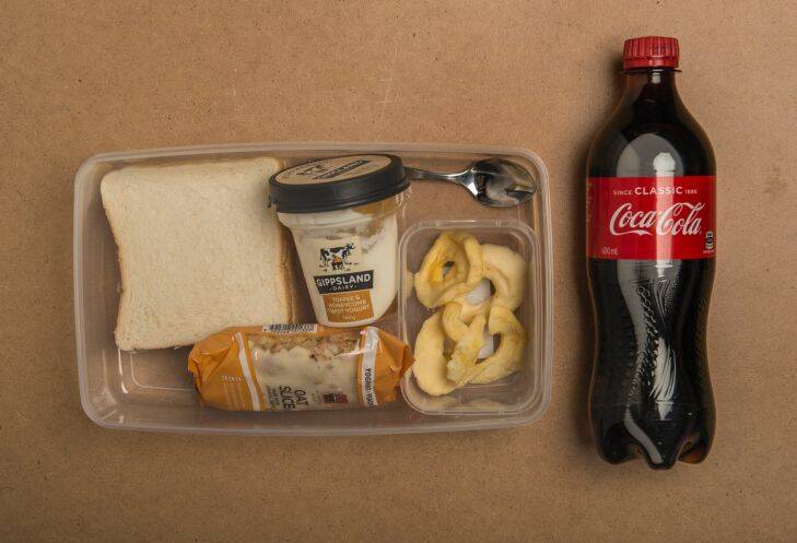 An example of a lunch box which could be healthier.
