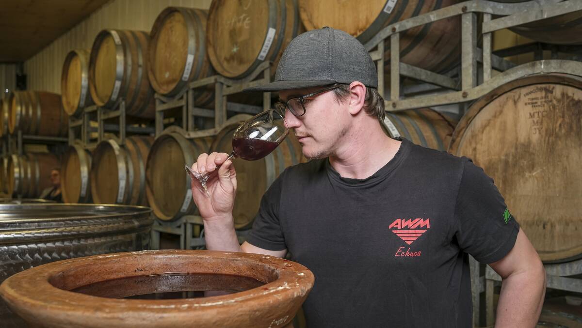ANCIENT: Ben Pearson of Peco Wines is maturing pinot noir in a Georgian Kvevri. Picture: Craig George
