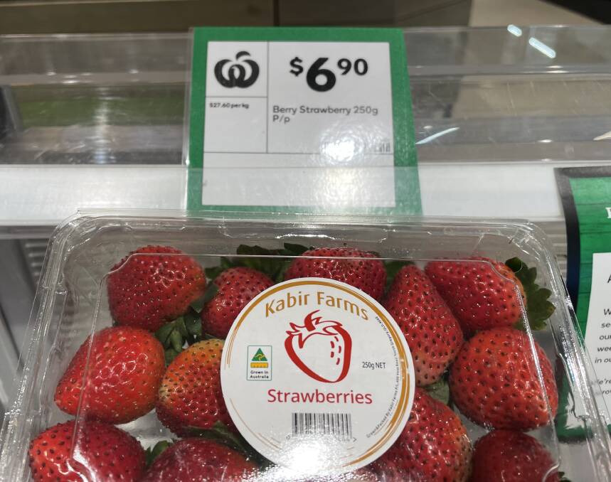 DOLLARS: Strawberries for $6.90 a punnet recently. Picture: Brandon Long
