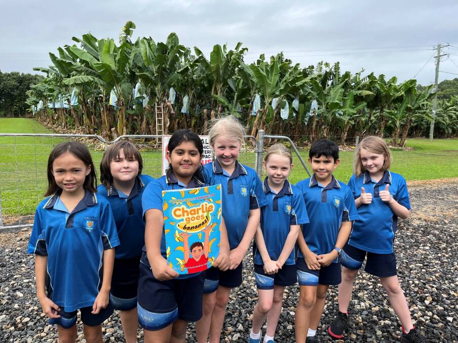 GOOD READ: Local school children go bananas with the new children's book 'Charlie Goes Bananas!' authored by Matilda Bishop. Photo: Queensland Department of Agriculture and Fisheries. 