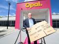 Opal executive general manager of packaging, Chris Daly, celebrated the grand opening on the pink carpet. Picture by Mark Jesser