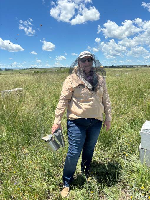 Queensland Beekeepers' Association state secretary Jo Martin inspecting bees on a property for Varroa mite. Picture supplied