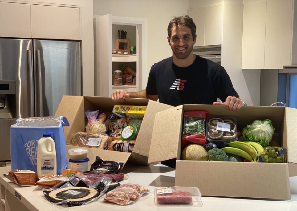DELIVERED: Sydney Swans co-captain Josh Kennedy is among the Sydney-siders by-passing the supermarket queues to signed up for the Harris Farm Express "no choice" overnight grocery delivery service. 