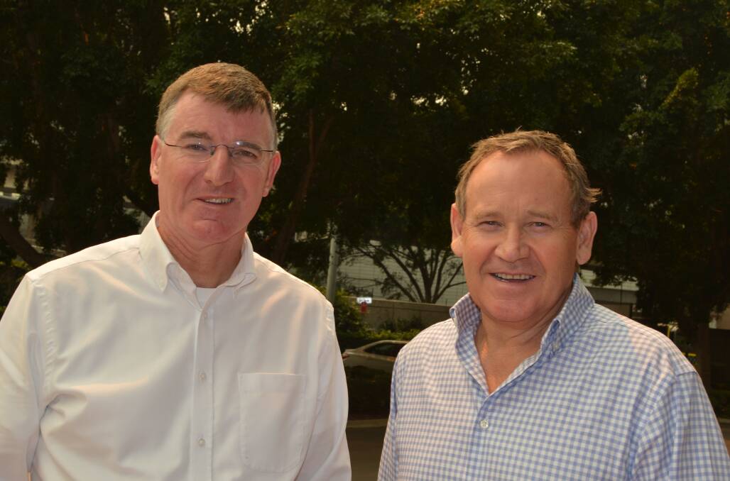 OUTLOOK: Syngenta global crop protection president, Jon Parr, with Australasian head, Paul Luxton in Sydney in December.