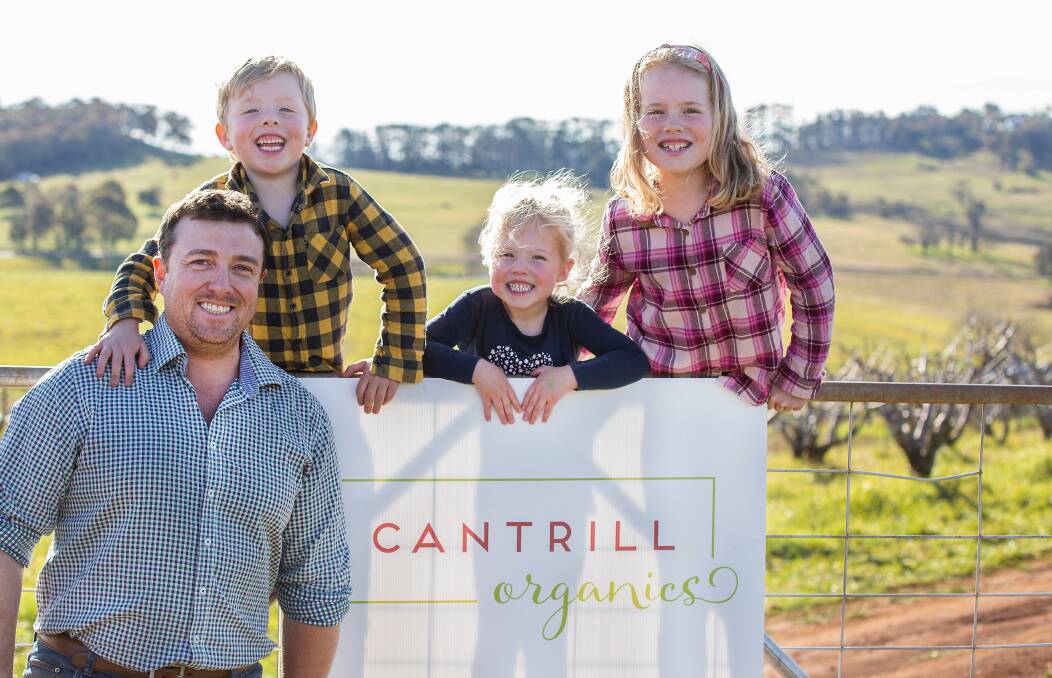 HEALTHY: Luke Cantrill with children Jack, Alannah and Ava on the family property at Nashdale in Central West NSW.