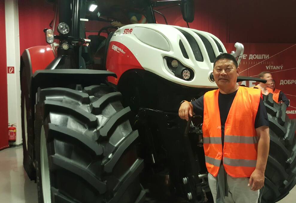 Syngenta Growth Awards winner Allan Fong, a niche vegetable grower from New Zealand at the Case IH factory near Steyr.
