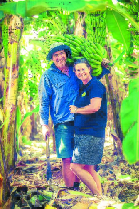 BRIGHT: Carnarvon banana growers Chris (chairman of SBC) and Nadine Collins. Photo: Anton Blume and SBC.