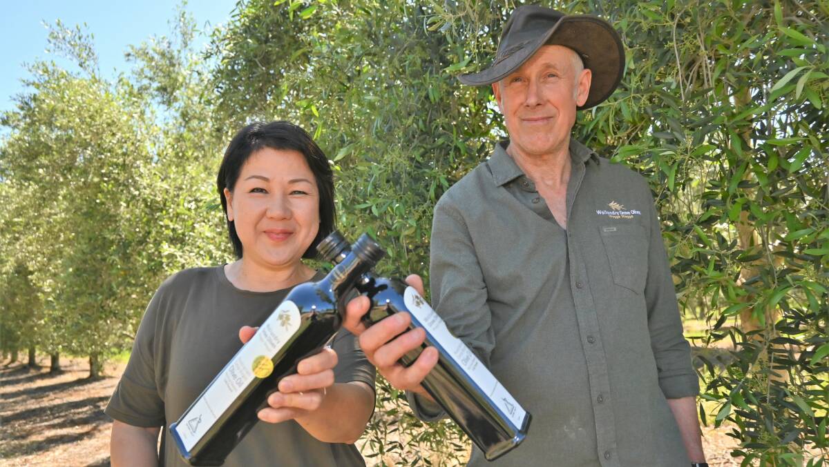 DREAM TEAM: Husband and wife duo Joo-Yee Lieu and Bruce Spinks have won a gold medal for their robust extra-virgin olive oil. Picture: Kenji Sato