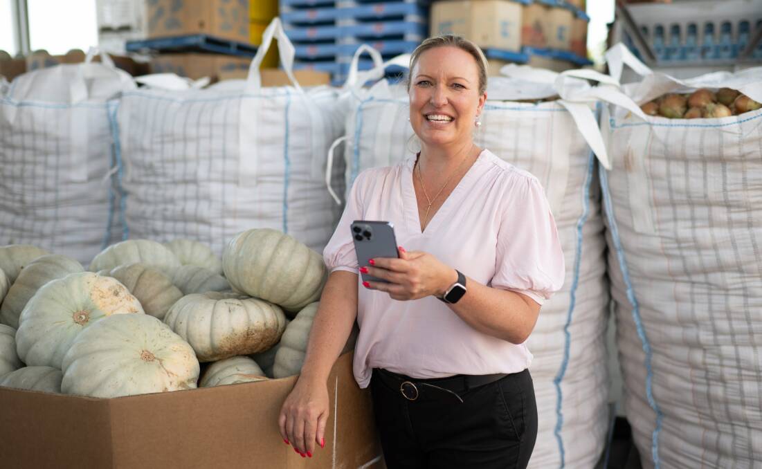 VegPro4's Sally Brent using the Refresh:Food app to source additional supply. Picture supplied