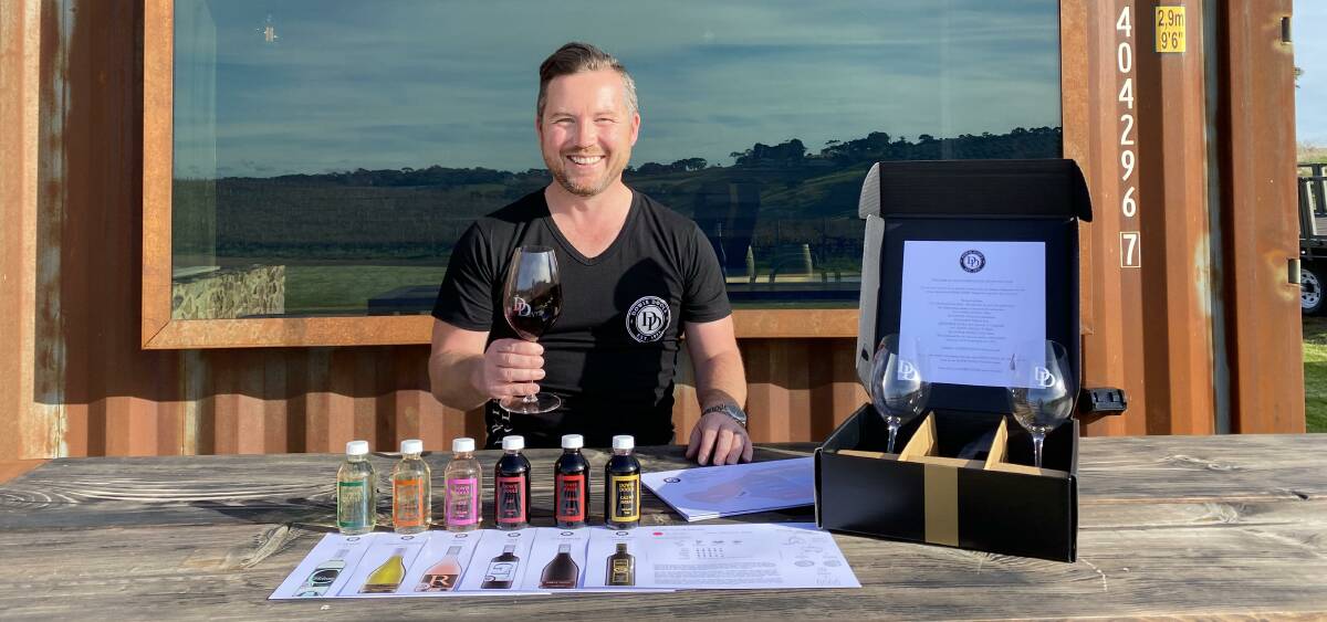 CHEERS: Dowie Doole winemaker Chris Thomas with a Tasting Pod Pack. 