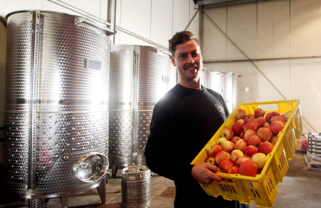 CIDER TIME: Nathan Silm is looking forward to trialling batches of his new apple cider within two weeks. Pictures: Chris Lane