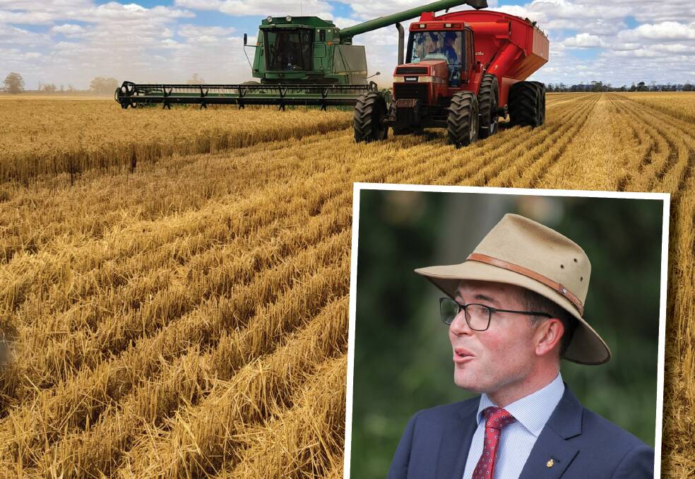 NSW agriculture minister Adam Marshall (inset) announced the Harvest Leave program on Thursday. Photos: Jess Mcdougall and Lucy Kinbacher. 
