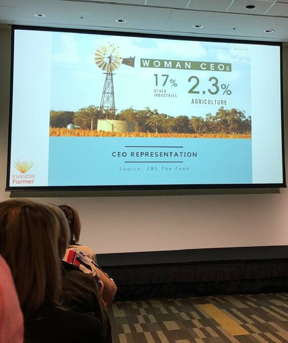 STEP UP: One of the slides from a presentation at the Women in Horticulture event, highlighting the need for more female representation in agriculture. 