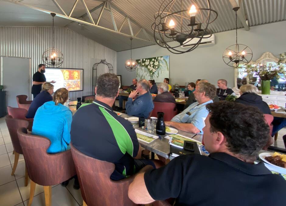 SUCCESS: Ausveg biosecurity coordinator Callum Fletcher presenting to a room full of horticultural growers in Gympie, Qld in March 2021. 