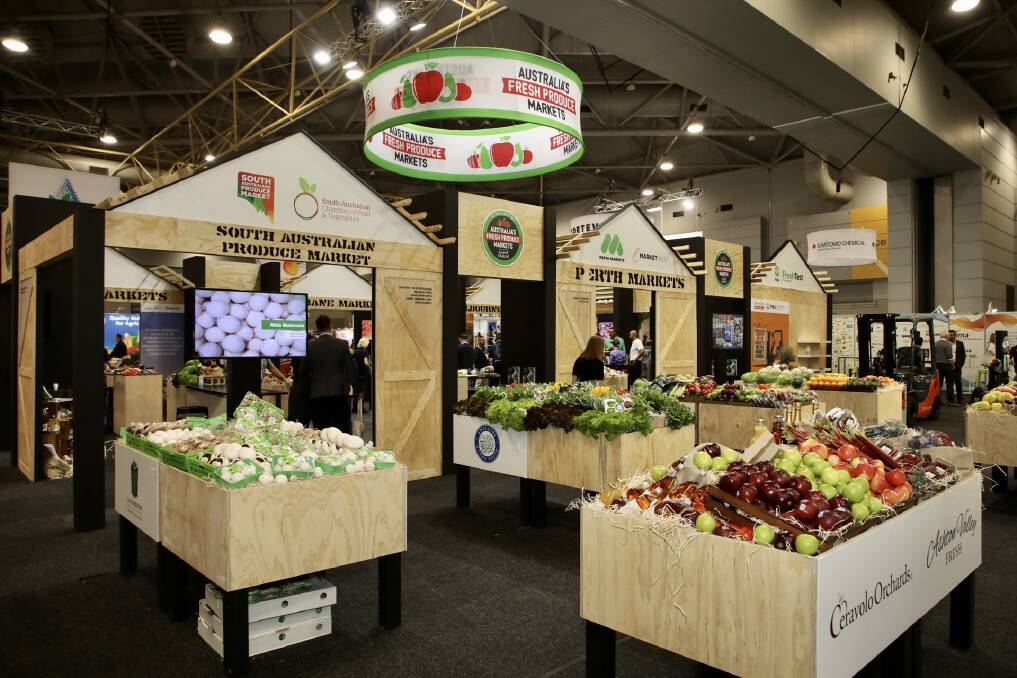 BRIGHT: Australia's Fresh Produce Markets stand at Hort Connections trade show in 2021.
