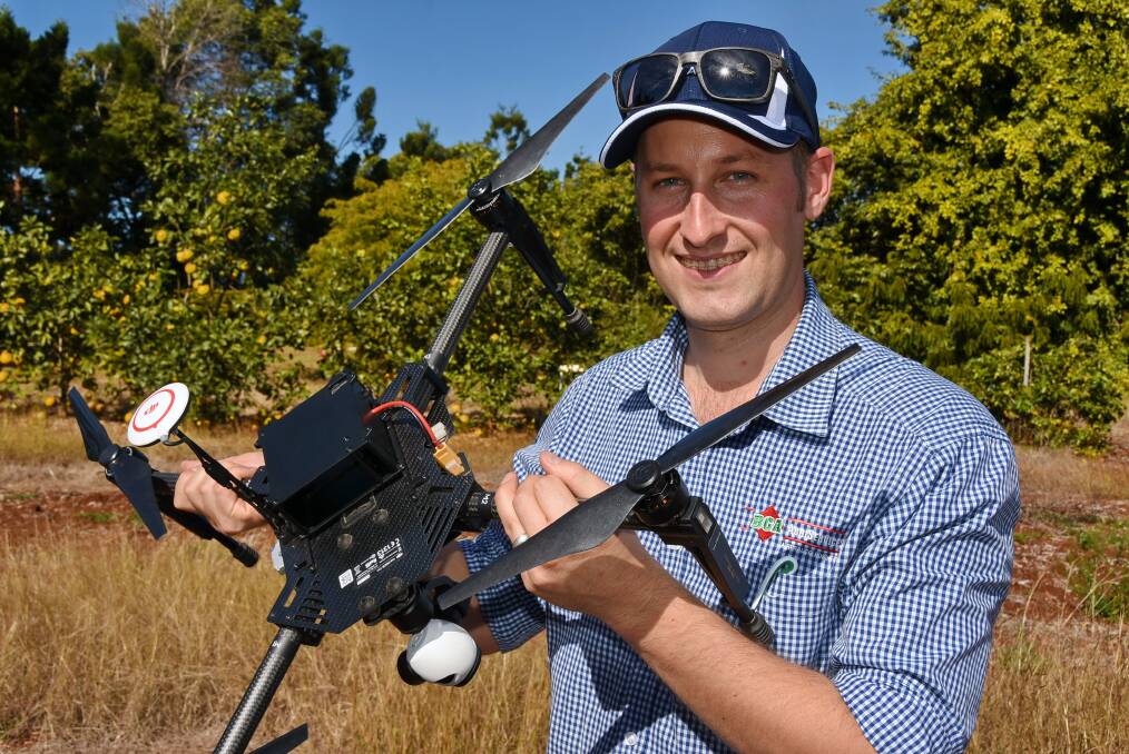 LIFT OFF: Full-time drone pilot for Northern AgriServices, Joshua Caccioppola, with the DJI Matrice 100 drone which is capable of gathering aerial information over paddocks and crops to then be used for farm management decisions.