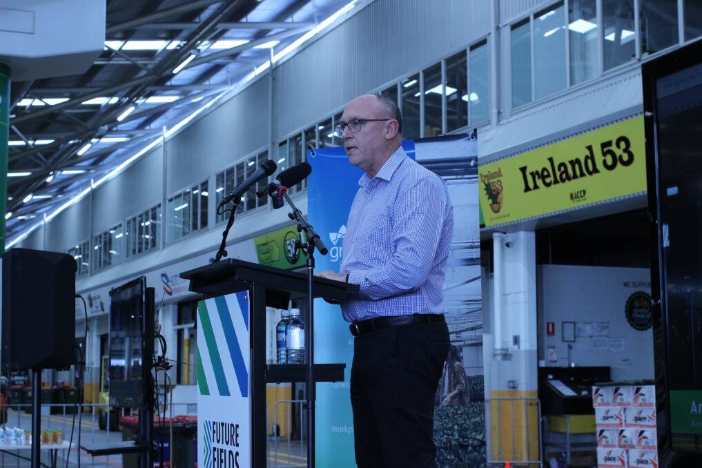 OPENING: Brisbane Markets managing director and CEO Andrew Young gives his thoughts during the opening address. 