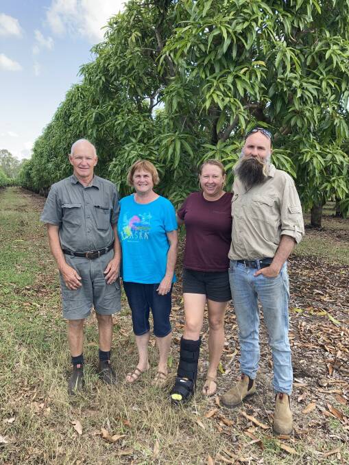 TICK: Ian and Gloria Pershouse with Renee and Scott Pershouse, Sunnyvale Mangoes, Benaraby, have had their property Reef Certified. 