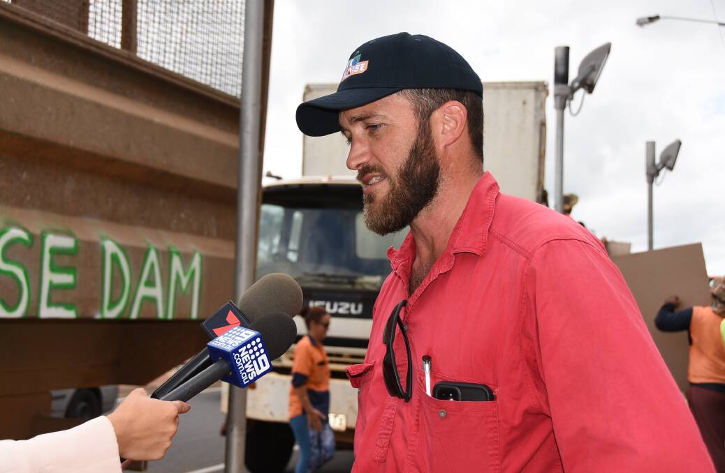 CALL: Citrus grower, Michael McMahon, addresses the media, calling on the government to release all the documents surrounding the Paradise Dam wall. 