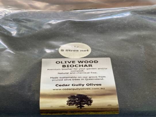 Olive wood biochar from Cedar Gully Olives, Lockyer Valley, Qld. Picture supplied
