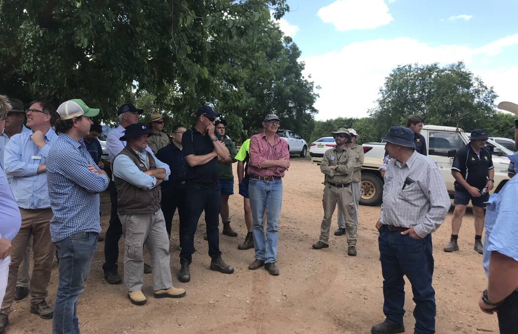 INFO FLOW: Local growers chat with Mac Burge on his Griffith farm during last year's Riverina Regional Forum.