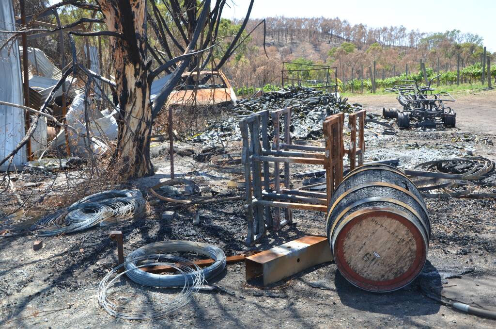 BURNT: Fire damage at the Woodside property.