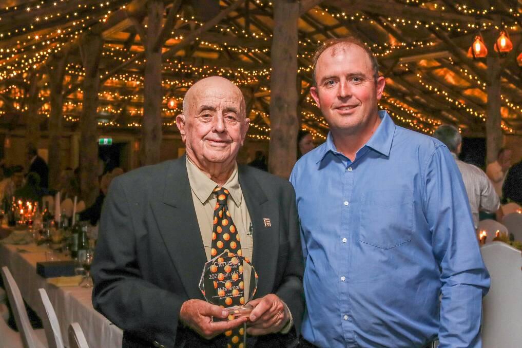 Hall of Fame Award winner, Mike Arnold, Waikerie, SA and son David. Picture supplied