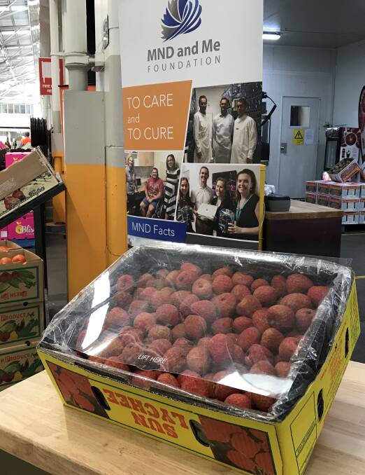 FIRST UP: The first tray of lychees, ready to be auctioned off in Brisbane. 