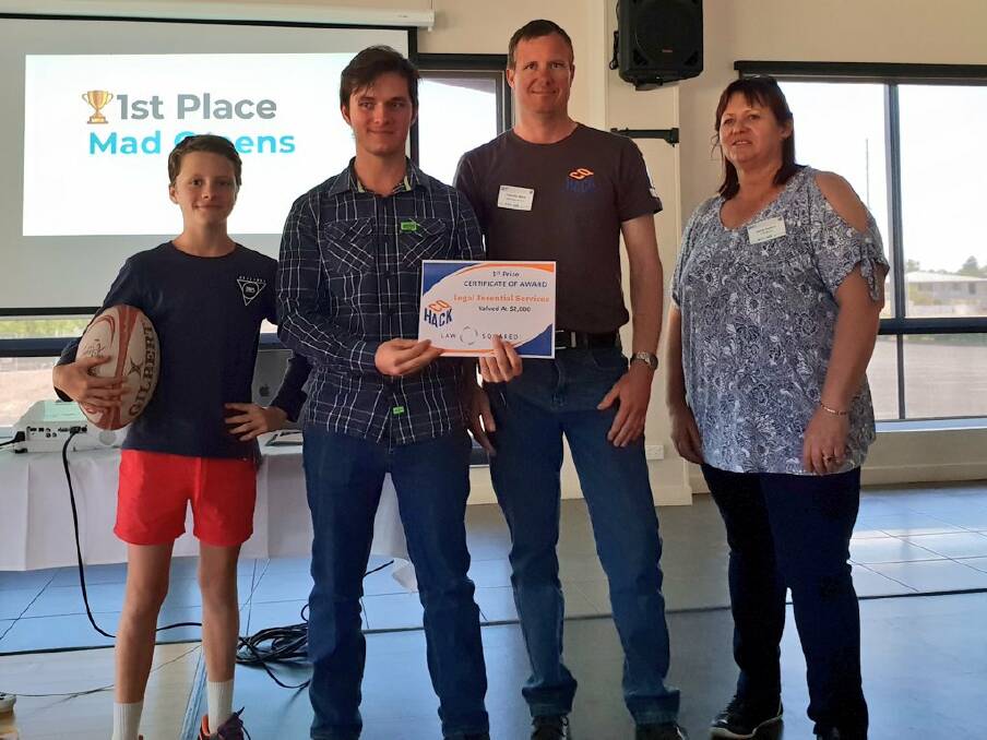 TOP: Emerald student Digby Dunbar and his pitch team won first place at HACKCQ.