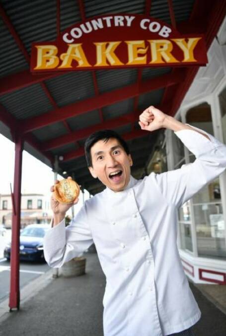 GRINNING: Ryan Khun of Country Cob Bakery celebrates winning the title of Australia's Best Mushroom Pie at the recent Baking Association of Australia national competition. 