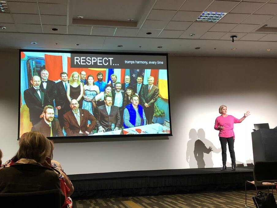 LEADER: Leadership expert, Rachael Robertson, speaking at the Women in Horticulture event on being a leader through respect. 