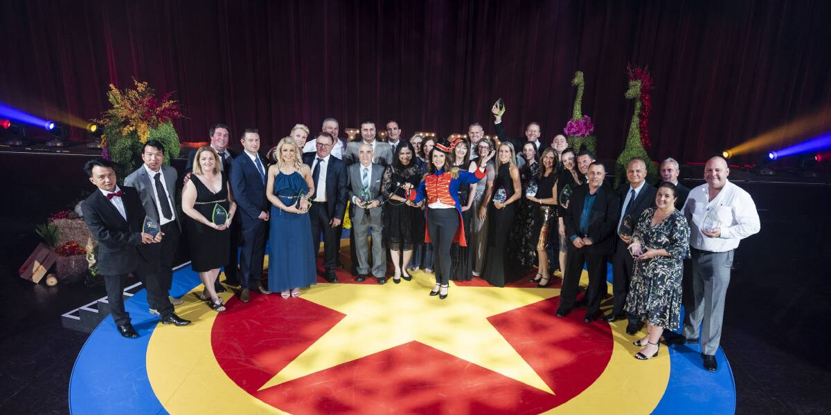 GRINNERS: The Sydney Markets' 2019 Fresh Awards winners celebrate their wins in grand style amid the circus theme.