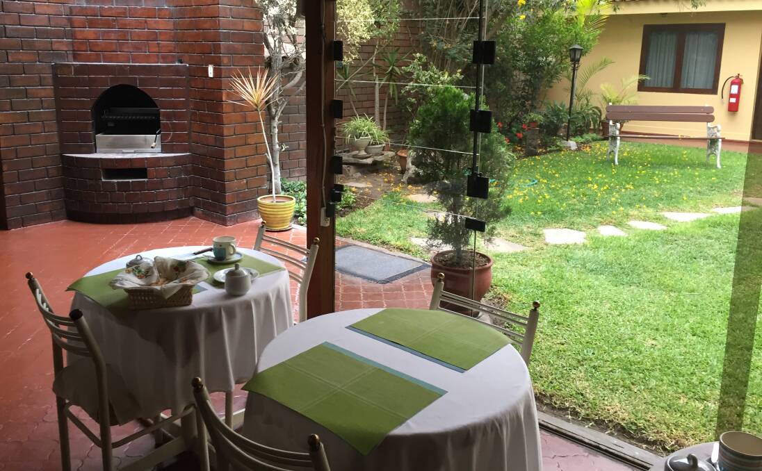 TABLE FOR ONE: The Peruvian setting for breakfast. Simply "encantador" (delightful). 
