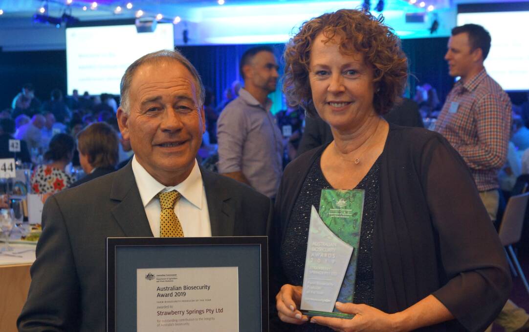 WINNERS: Luciano and Heather Corallo, Strawberry Springs, Victoria, incorporate an integrated pest management approach to production.