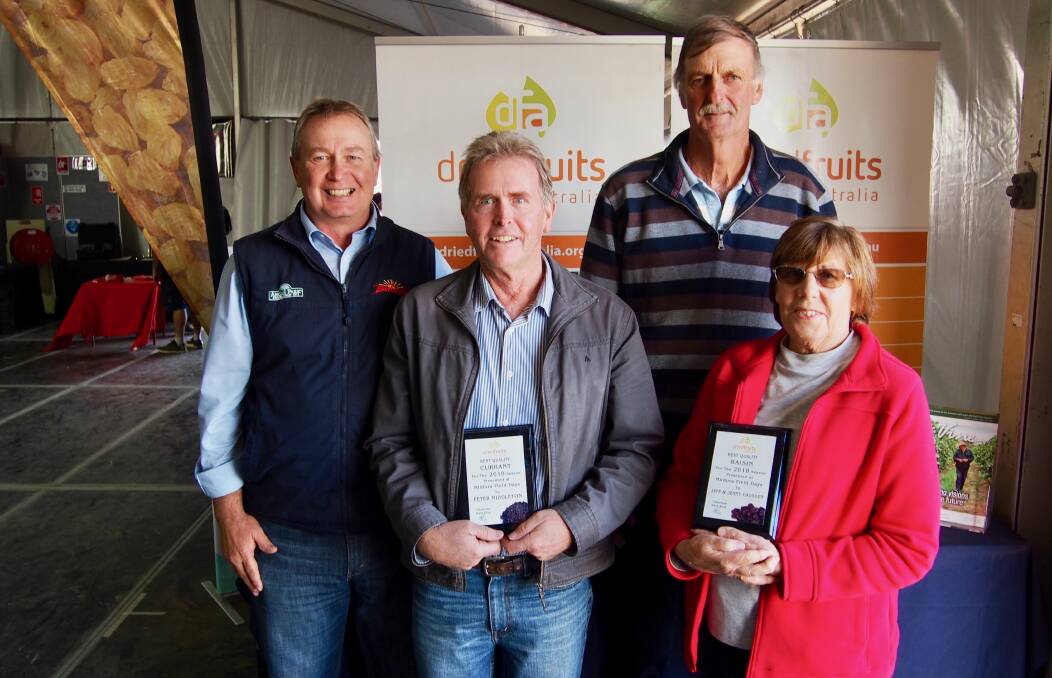 WINNERS: Sunbeam growers, Peter Middleton, and Jeff and Jenny Gadsden with supply manager David Swain. 