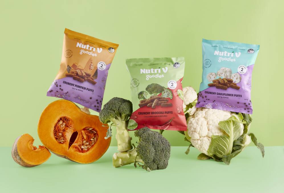 The new Nutri V Goodies snacks are made from vegetable waste. Picture supplied