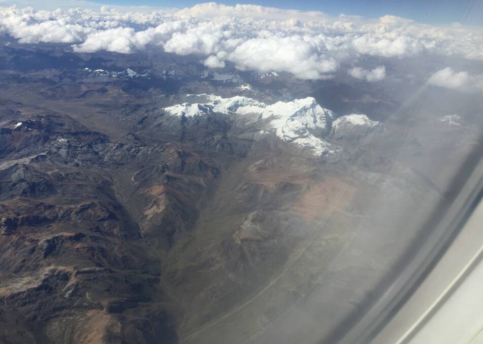 OUTBOUND: Farewell to the mountains around Cusco and their snow-capped peaks. 