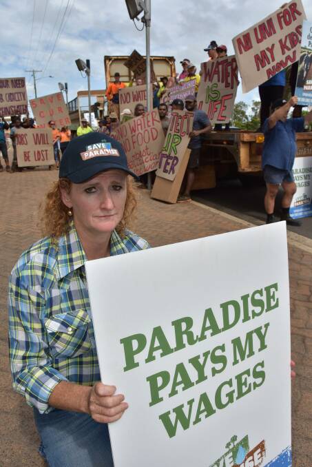NEED: Farmer and businesswoman, Judy Plath, says the protest was about bringing awareness to how many people would be affected by the reduced capacity of Paradise Dam.