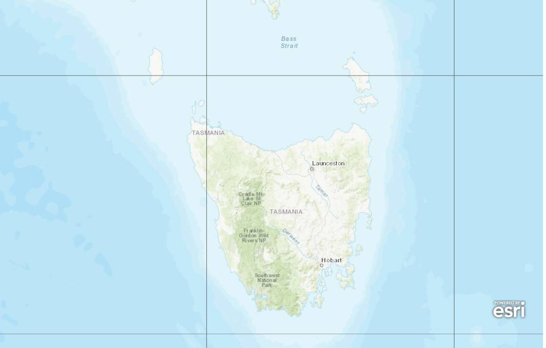 POSITION: This basic map shows the -40° latitude at the top and the -45° at the bottom, but a "Tasmanian Taste Map" could be used as an tourism and tourist marketing tool. 